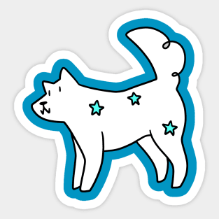 White Star Dog Sticker